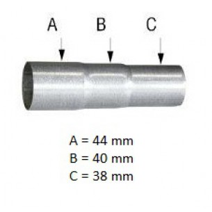 Universal exhaust repair pipe Ø 38 - 40 - 44 mm