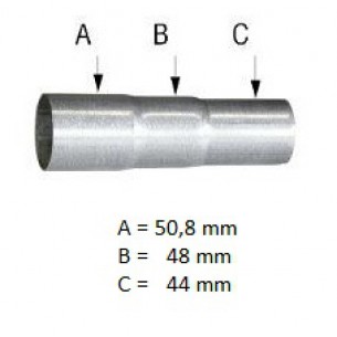 Universal exhaust repair pipe Ø 44 - 48 - 50,8 mm