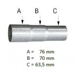 Universal exhaust repair pipe Ø 63,5 - 70 - 76 mm