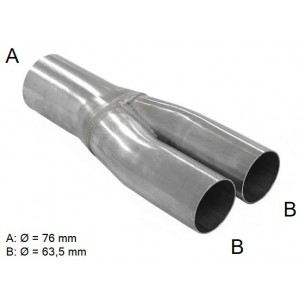 Exhaust Y-pipe Ø 76/63,5 mm