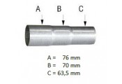 Universal exhaust repair pipe Ø 63,5 - 70 - 76 mm