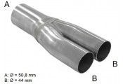 Exhaust Y-pipe Ø 50,8/44 mm