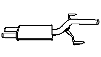 Middle silencer (alt.) BMW E28 520i 525i 525E