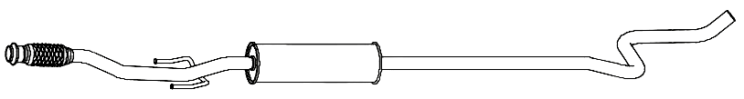 Middle silencer PEUGEOT 208 1.0